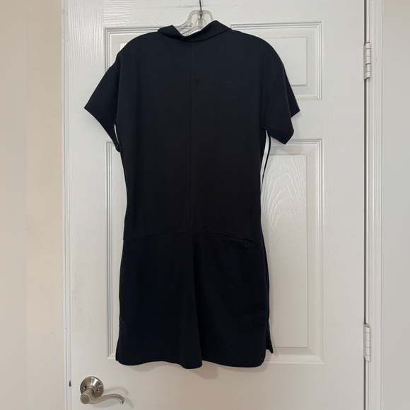 adidas 3-Stripes Primegreen S/S Dress Black White Size M Pockets Golf Tennis - Picture 2 of 12